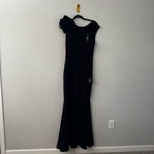 Lulu's Lucette Black Sleeveless Ruffled Mermaid Maxi Dress NWT